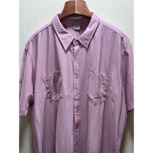 Haband Shirt Mens 3XL Pink‎ Short Sleeve Button Front Casual Knit Pockets Vented